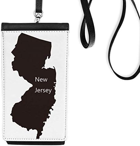 New Jersey USA Mapa Esboço da carteira de telefone Polícia de bolsa móvel pendurada Bolsa preta