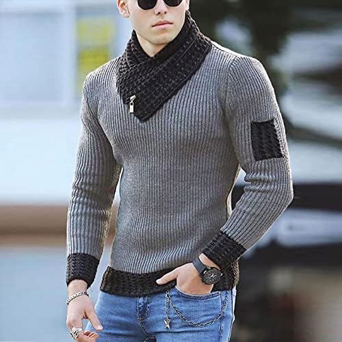 Ymosrh mass de suéter de tricô de tricô com capuz de suéter de botão fino com suéteres de grandes dimensões para homens