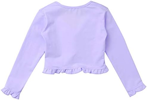 Tiaobug Girls Manga longa Twist Knot Ballet Dança clássica de malha de malha de malha de malha de blusa aberta Cardigan