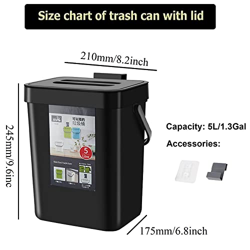 Pequena lata de lixo com tampa mini cozinha pendurada lixo pode firmemente lixo de composto de bancada livre de odor selado para restos