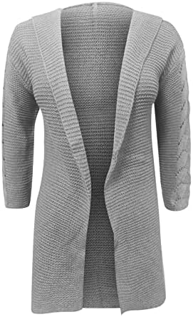 Jaqueta de lã feminina com capuz de longa personalidade de camisola de camisola cardigan com casaco de suéter de capuz