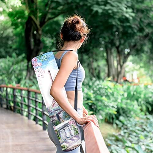 Paris Eiffel Tower Yoga Mat Carrier Bag com pulseira de ombro de ioga bolsa de ginástica bolsa de praia