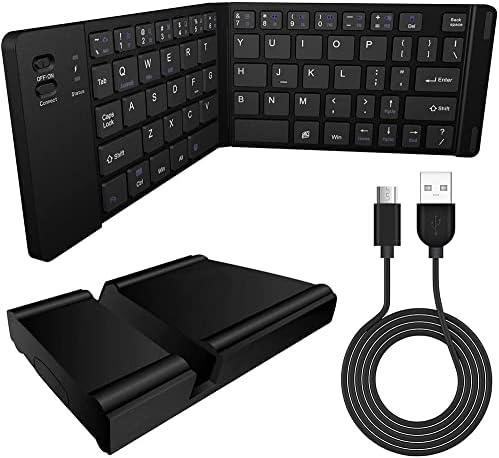 Trabalhos da CellET Ultra Slim dobring -Wireless Bluetooth Teclado compatível com Samsung SM -T817RZKAUSC com Holdrestand