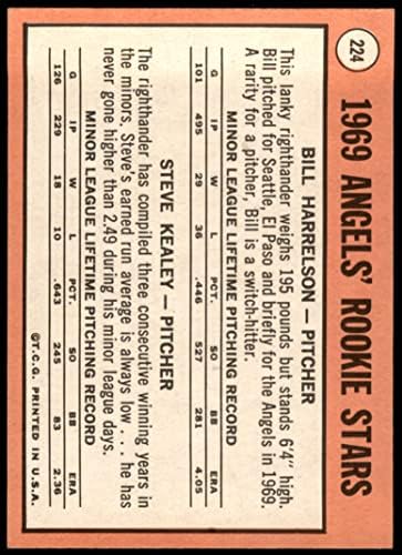 1969 Topps 224 Angels Rookies Bill Harrelson/Steve Kealey Los Angeles Angels Ex/Mt+ Angels