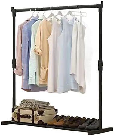 Rack de roupas Rack Rack Roups Organizer com 2 ganchos Rack de vestuário sobre rodas Pipe ousado Pipe pesado resistente roupas