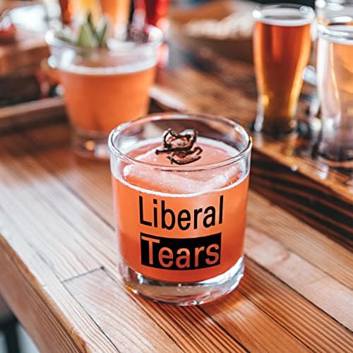 Dazlute Funny Funny Liberal Tears Glass, lágrimas de esquerda, presentes políticos engraçados de Natal Manil Christmas Trump para