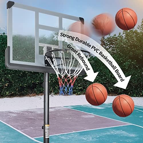 ICSPOid Portable Basketball Hoop 44in Backboard 6,5-10 pés de altura ajustável Sistema de basquete para crianças/adultos externo interno