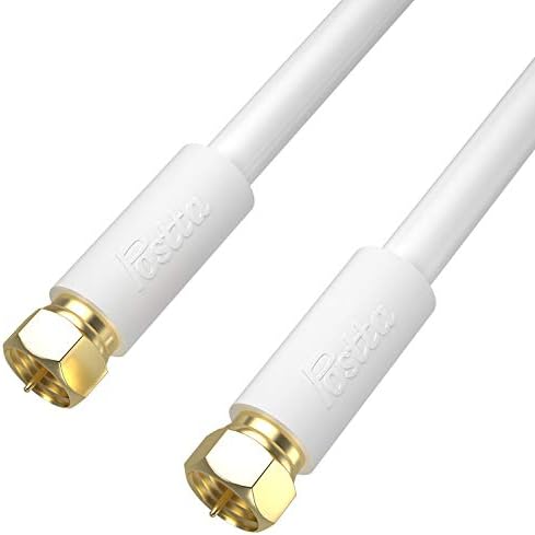 Cabo coaxial Postta Triplo Cabo Digital RG6 SHILED com conector F-Male Pin-White