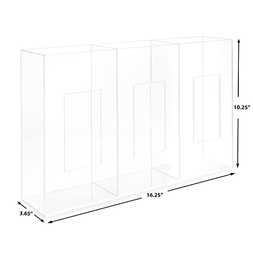 Estação de dispensador de higiene tripla simplesmente reproduzida com tampa - 3 compartimentos para caixa de luvas, máscaras de face individuais, redes de cabelo, sacos de plástico, tampas de barba, etc - montagem na parede ou suporte de saneamento de mesa