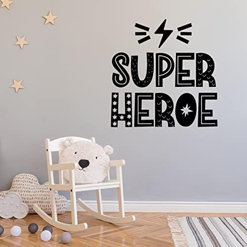 Decalque de arte da parede de vinil - Super Heroe/Super Hero - 15 x 15 - Trendy Lovely Funny Design Spanish Spany Quote Stick for Home Criandlers Room Baby's Bermery PlayCe Daycare Decor