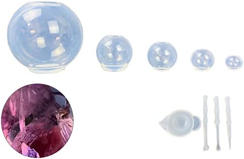 5 PCS resina Silicone Sphere molda o ornamento de esfera estrelada de molde de cristal diy de cristal diy para velas, obras de arte