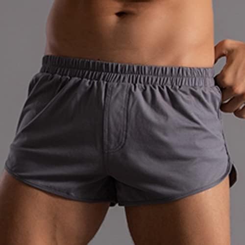 Shorts boxer bmisEgm para homens pacote masculino calça de algodão de cor sólida de verão banda elástica solteira solta seca