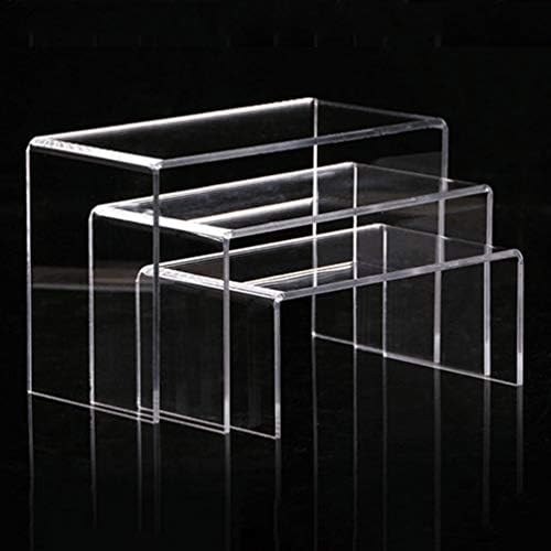 CABILOCK LAPTOP STAND SLAPO RACK 3 Pacote de pacote de acrílico transparente Riser Set Display Stand Stand Storage Rack