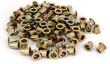 X-Dree Silnled Brilhado reduzido Cabeça inserção de porca de porca de bronze 9x12mm 100pcs (tuerca de revaque de Cabeza reducida