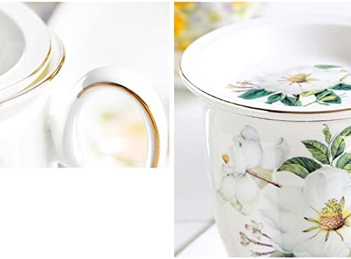 Copa de chá Conjunto de porcelana de marfim elegante xícara de café, conjuntos de chá para adultos Conjunto de chá de porcelana