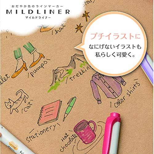 Zebra Mildliner WKT7-25C Highlighter, conjunto de 25 cores