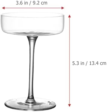 Operitacx Margarita Glass Conjunto de 2 conjuntos de artigos de cristal de vidro para beber martini, margarita, coquetéis, galhos criativos de cristal criativos para bebidas de drinque