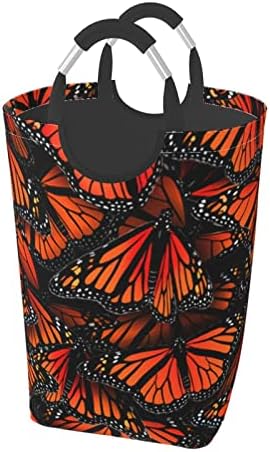 Monarch Butterflies Pacote de roupas sujas, dobrável, com alça, adequado para o armazenamento doméstico do armário do banheiro