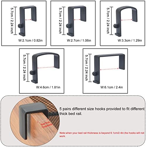 Vilsecky Caddy à beira do caddy Solte cesto de armazenamento ao lado de um organizador de metal de prateleira para colagem de beliche de dormitório, cama de hospital, cama de bebê - itens essenciais do quarto para revista, controle remoto, telefone, bebida