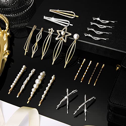 25 PCS CLIPES DE CABELO DE PEROLES Acessórios para cabelos elegantes Barretas de cabelo de noiva Pinos de cabelo de metal pinos de cabelo