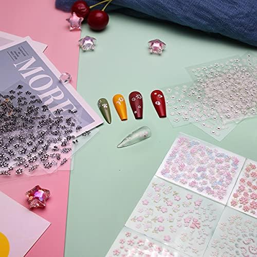Adesivos de arte da unha elisel, 30 folhas decalques de unhas auto-adesivas com padrões variados Blossom Flower Art Design para unhas DIY Design manicure Decoração de decalques