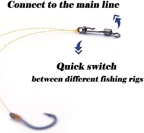 Fishtrip Micro Rolling Swivels Snap - Líderes de linha de pesca Conector para uma rápida mudança de aço inoxidável de água salgada