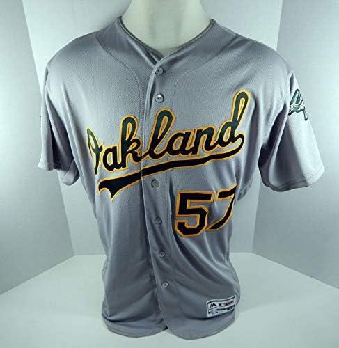 2019 Oakland A's Athletics J.B. Wendelken 57 Jogo emitiu Grey Jersey 150 PS P 3 - Jogo usado MLB Jerseys