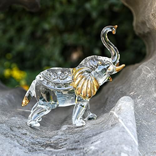 Jatyfing artesanal Crystal Elephant Figurine Stilays Sculpture Sculpture Home Decoration Holiday Party Gift