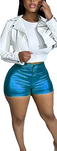 Dingang Womens Metallic Rave Booty Dance Shorts