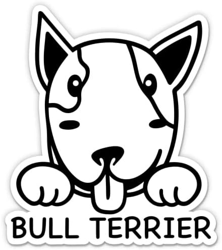 Bull Terrier Adesivos - 2 pacote de adesivos de 3 - Vinil impermeável para carro, telefone, garrafa de água, laptop - Bull