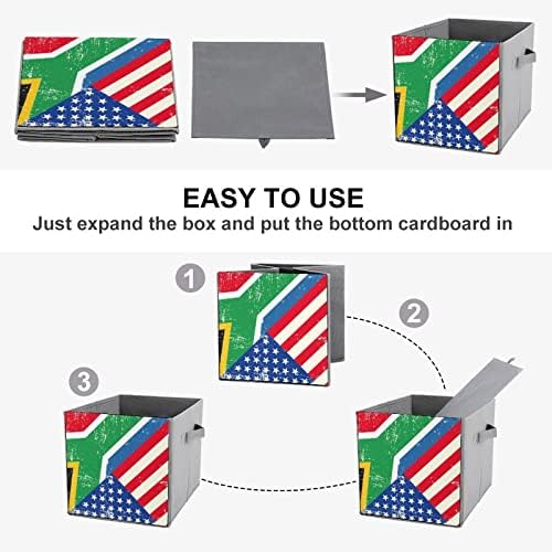 Americana da África do Sul Bandeira Grandes Cubos Bins de Armazenamento de Armazenamento Caixa de Armazenamento de Armazenamento