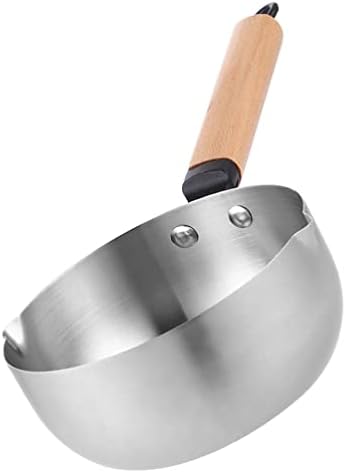 Hemoton Milk Pan Food Baby Bot: Sopa de 18 cm de molho de pan -leite que quente frigideira antiaderente panela pequena panela com alça de madeira para aquecer porções líquidas menores