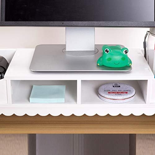 Trabalho de Toyandona do Home Essentials 1PC Monitor Stand Riser, Riser de Monitor de Computador Branco/Pink de 19 polegadas com Organizador de Armazenamento de Mesa para Domer