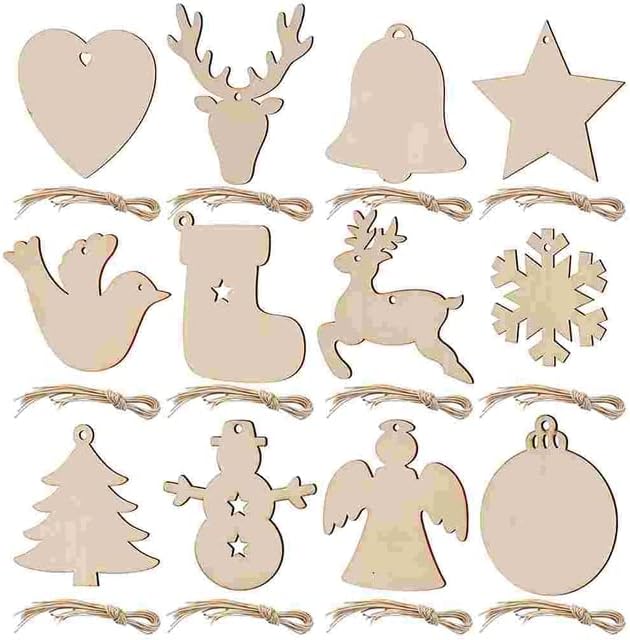 Ancac Christmas Wood Tree Flices Wooden Ornamentos Crafts Cutout Pingents pendurados em branco enfeites decorações fatias