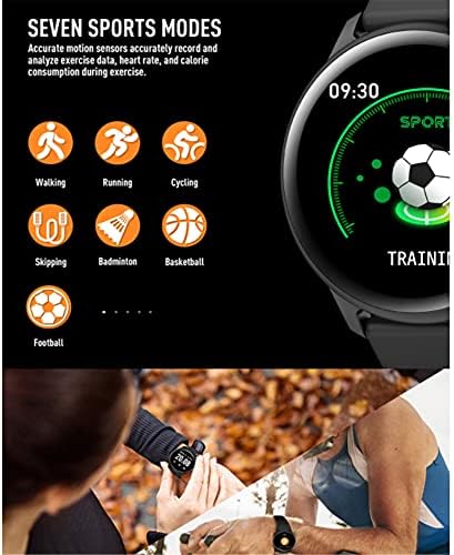 UCCE Bluetooth SmartWatch, rastreador de fitness IP68 à prova d'água com monitor de sono com uma tela de toque completa de 1,3 polegadas, pedilador de atividades Pedômetro SMS Chamada, preto