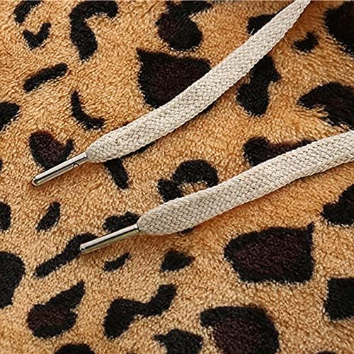 PrDeCexlu Work Encanto Hoodies de manga longa para mulheres colheita de leopardo de leopardo com capuz com capuzes