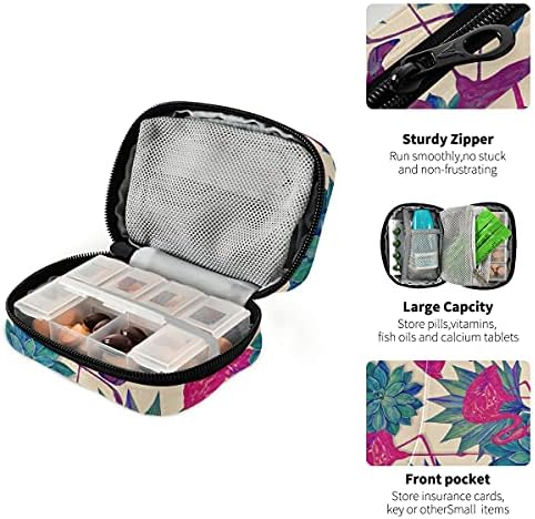 Organizador de bolsa de medicina de viagem a animais FLAMINGO com suporte de caixa de comprimidos com manuseio com zíper