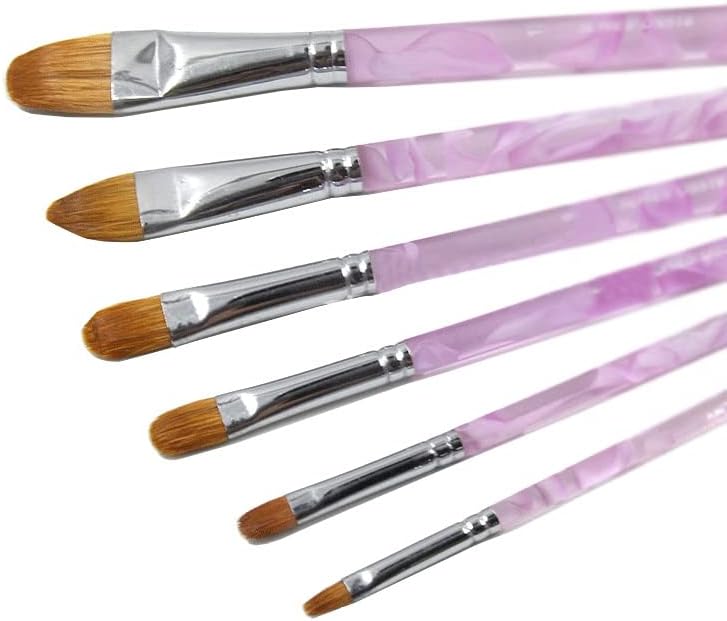 Wpyyi roxo tiro curto mistura mixagem de tinta de água define o cabelo castanho aquarela de 6 peças de tinta de óleo de artista (cor: