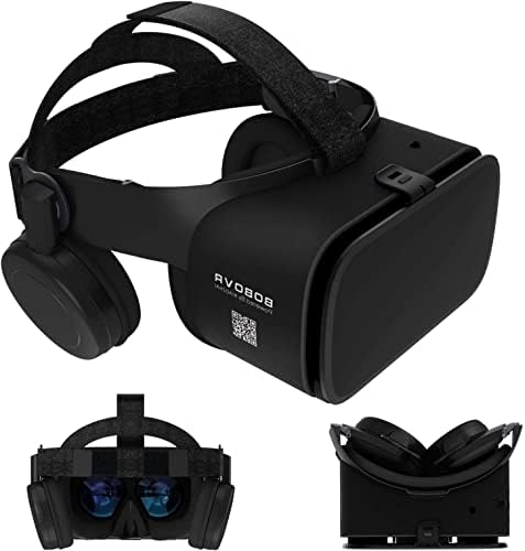 Fone de ouvido de realidade virtual 3D, óculos 3D VR com videogame de cinema IMAX para videogame, VR Set w/ fone de ouvido Bluetooth
