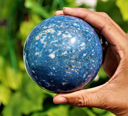 Chakras de cristal azul lazuli grande e polido Chakras de cura à esfera de pedra metafísica Bola interna