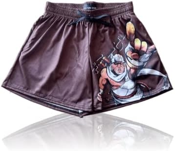 QSP Anime Mesh Shorts para homens e mulheres - Shorts respiráveis ​​para exercícios - Athletic Short com bolsos macios e cordão