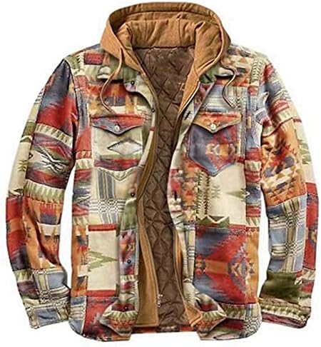 Mens Jackets Camisa de flanela de inverno com capuz para homens Jaqueta de lã de lã de flanela de jeans de flanela