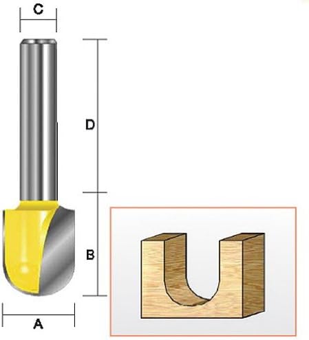 KEMPSTON 204441 BIT NARIGO redondo, haste de 1/2 polegada, diâmetro de corte de 3/4 polegadas por 1-1/4 polegadas de comprimento