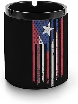 Puerto Rico Flag PU Caminho de couro para fumantes Fumando de mesa de freio de bandeja de cinzas para carros de escritório em