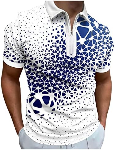 FVOWOH Polo T camisetas para homens camisas de manga curta Tops Digital 3D Postter Poster Holiday Praia Lappel Zipper Funny T camisetas