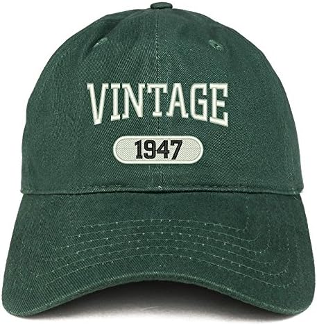 Trendy Apparel Shop Vintage 1947 Bordado 76º aniversário Capinho de algodão de encaixe relaxado