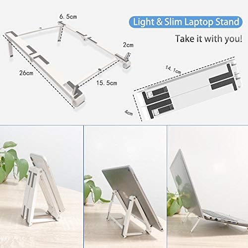 Suporte de ondas de caixa e montagem compatível com Dell Latitude 5520 - Pocket Aluminium Stand 3 -em -1, portátil e vários ângulos de ângulo para Dell Latitude 5520 - Prata metálica de prata