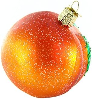 Ornamentos de Natal do Velho Mundo: Ornamentos de seleção de frutas soprados para a árvore de Natal, Peach