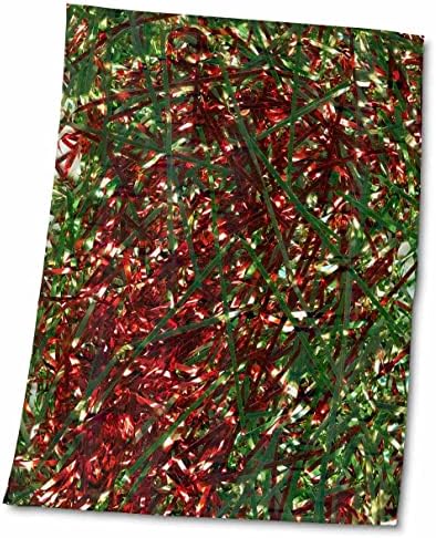 3drose Florene Holiday Resumo - Tinsel vermelho e verde - toalhas