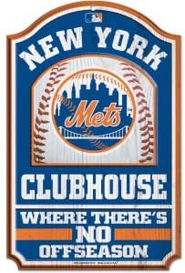 WinCraft MLB New York Mets 28823012 Wood Sign, 11 x 17, preto